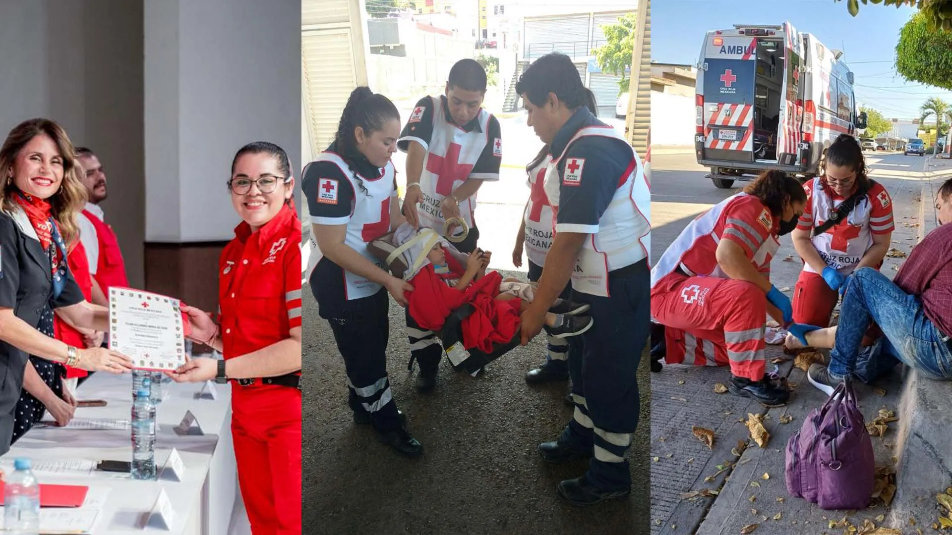 yujani morga recibiendo reconocimiento de 20 años en la cruz roja