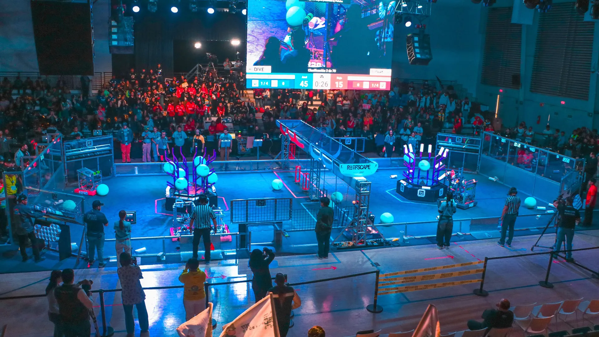 Plano general de la cancha del juego del robot en FIRST Regional Laguna 2025
