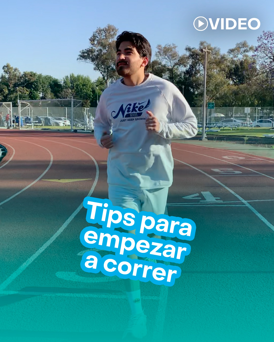Estudiante Tec en pista de atletismo