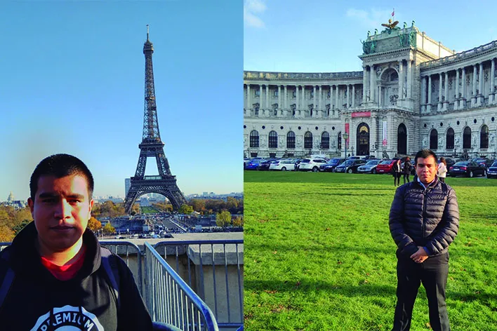 Eduardo vivió un intercambio en República Checa y ademásconoció la Torre Eiffel