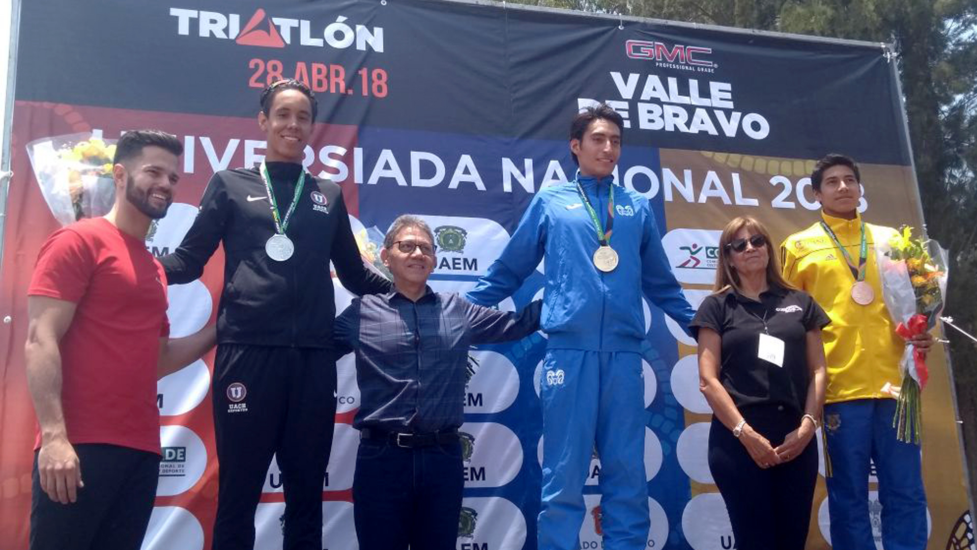 Fabian Villanueva en el podium.