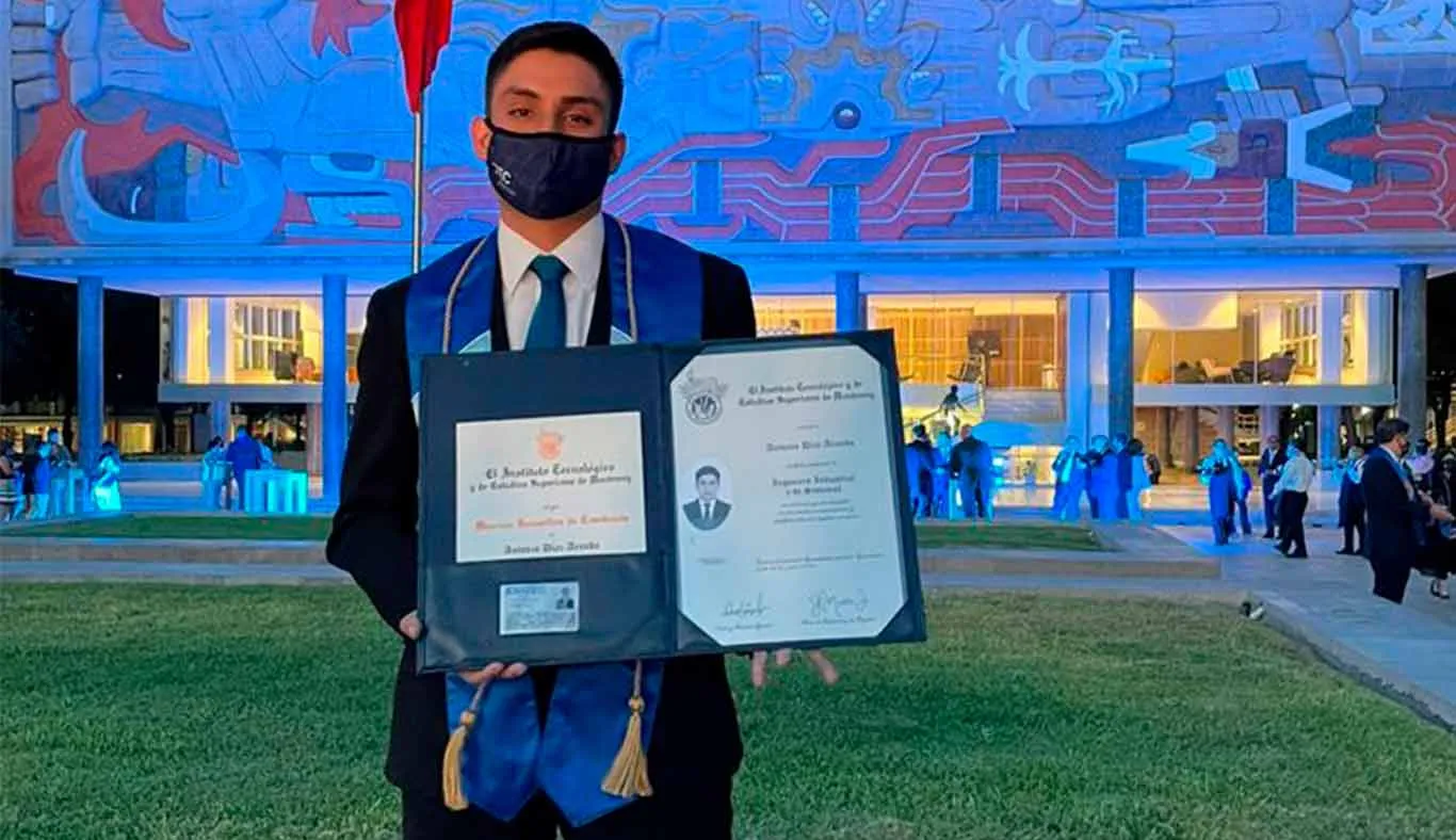 Antonio Díaz, estudiante candidato a graduar del Tec de Monterrey campus Aguascalientes. | Cortesía: Antonio Díaz