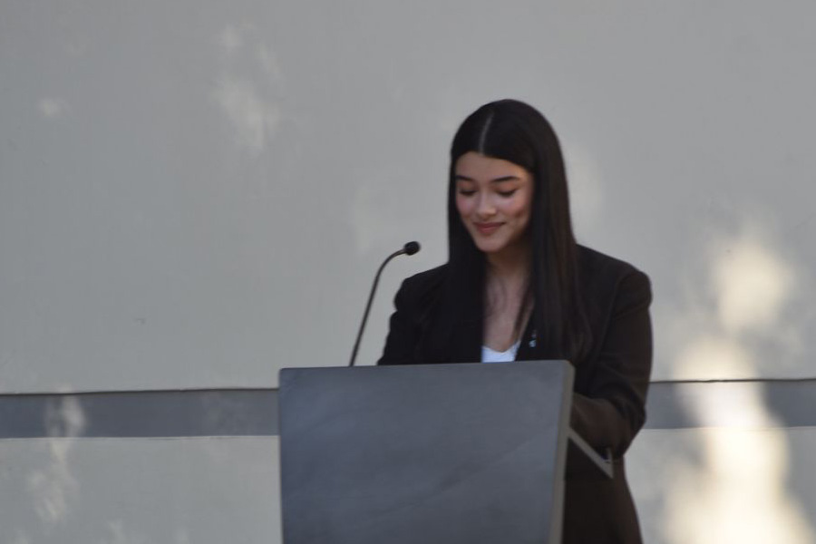 ana sofia en su participacion de munsin prepatec como presidenta del grupo