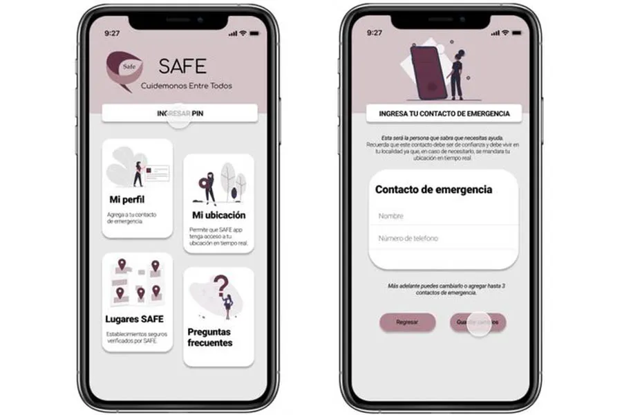 Aplicación para celular desarrollada por el equipo Safe
