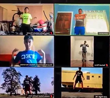 Clase de atletismo por zoom