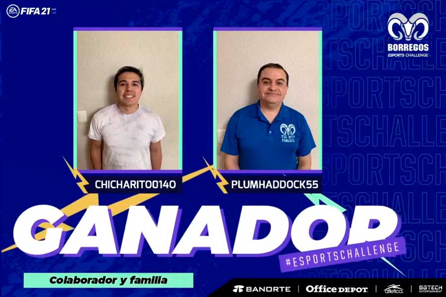 Luis de la Cruz y su hijo Erick ganaron la categoría de Colaborador y familiar del Borregos Esports Challenge.