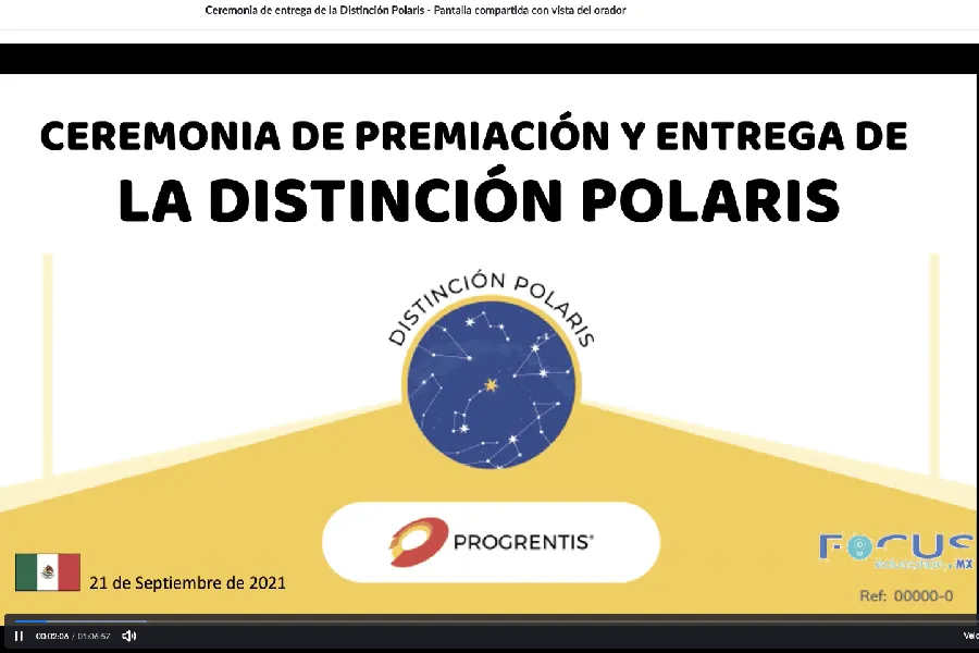 La ceremonia para la entrega de la distinción se llevo a cabo por zoom