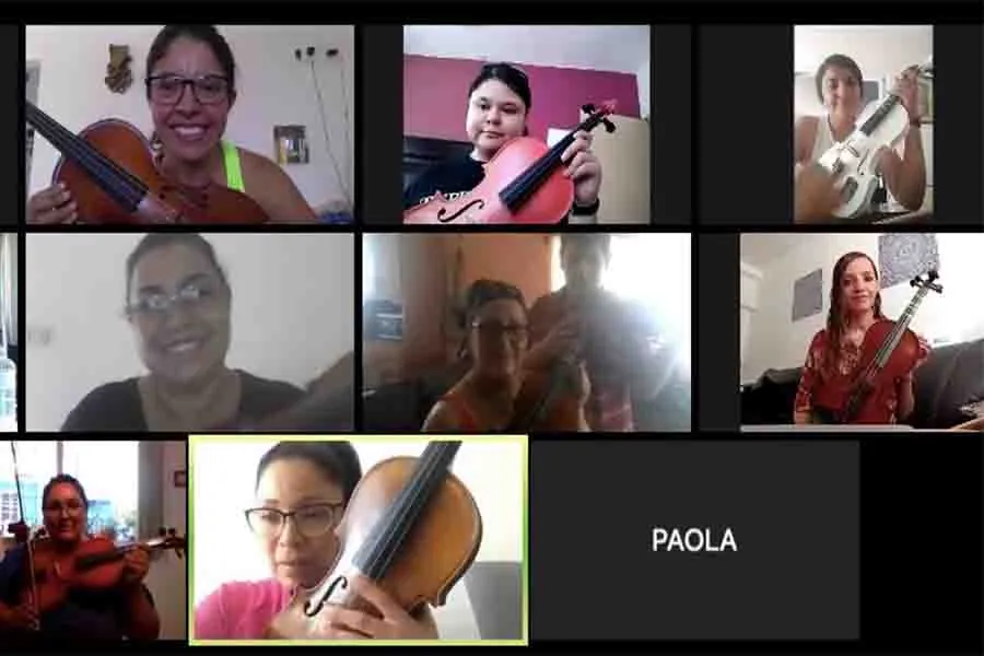 Clases virtuales de viol&iacute;n de Colectivo Lib&eacute;lula 