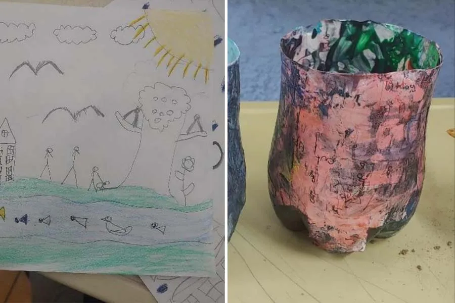 Algunos de los trabajos realizados por los alumnos de primaria