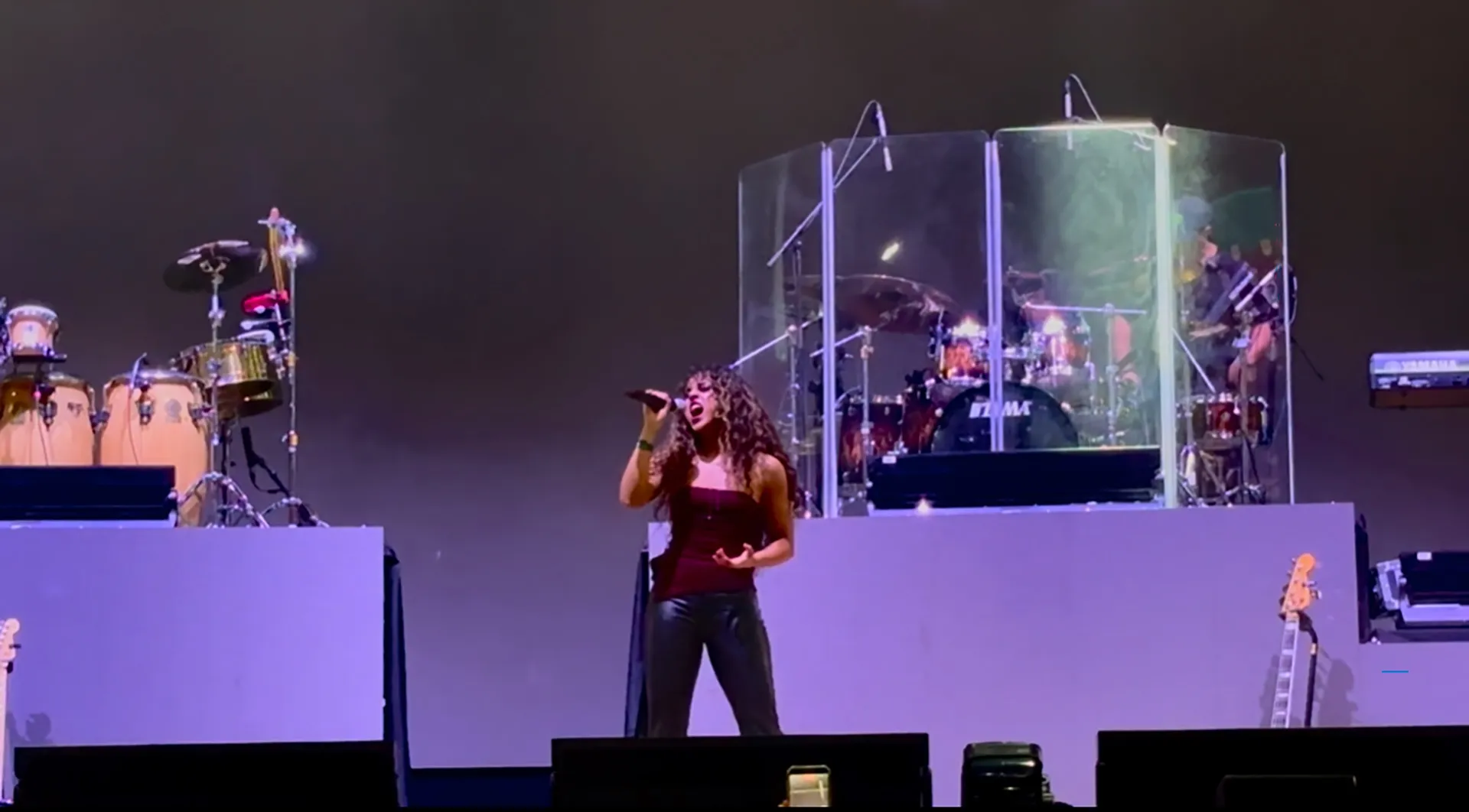 Marian González, durante el concierto de Mijares.