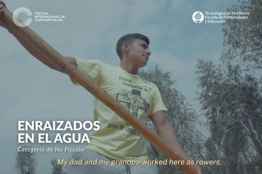 Fotograma de Enraizados en el agua, documental sobre los remeros de Xochimilco y la preservación de sus tradiciones.