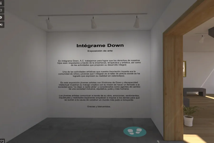 Entrada del museo virtual para la asociación Intégrame Down