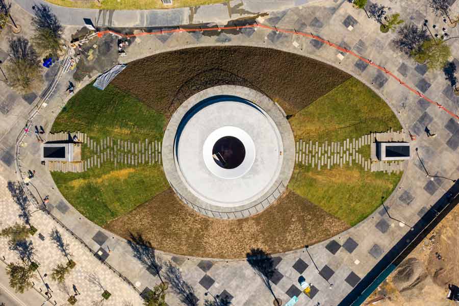 La obra de James Turrell desde las alturas.