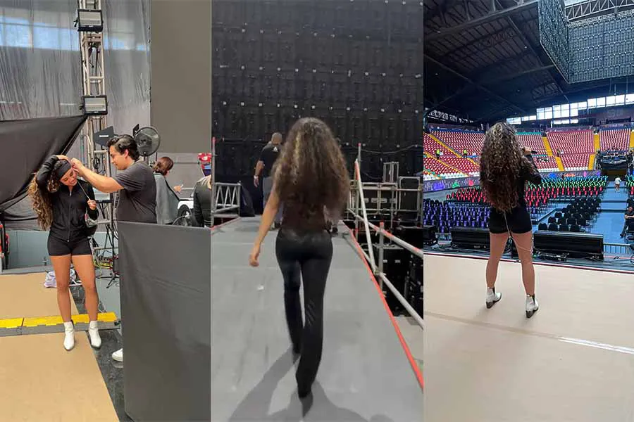 Marian González Mora durante los ensayos del concierto de Manuel Mijares