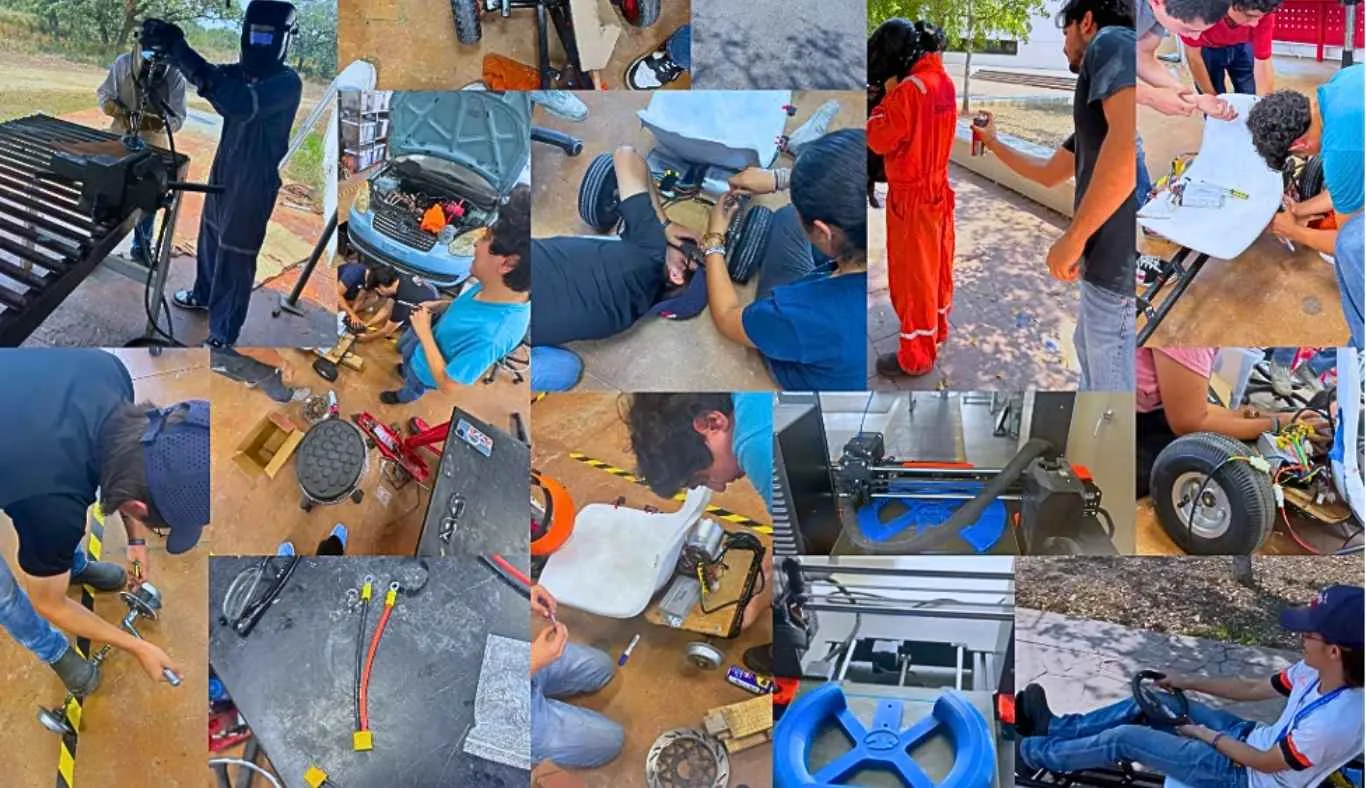 estudiantes Tec Tampico construyendo go karts eléctricos