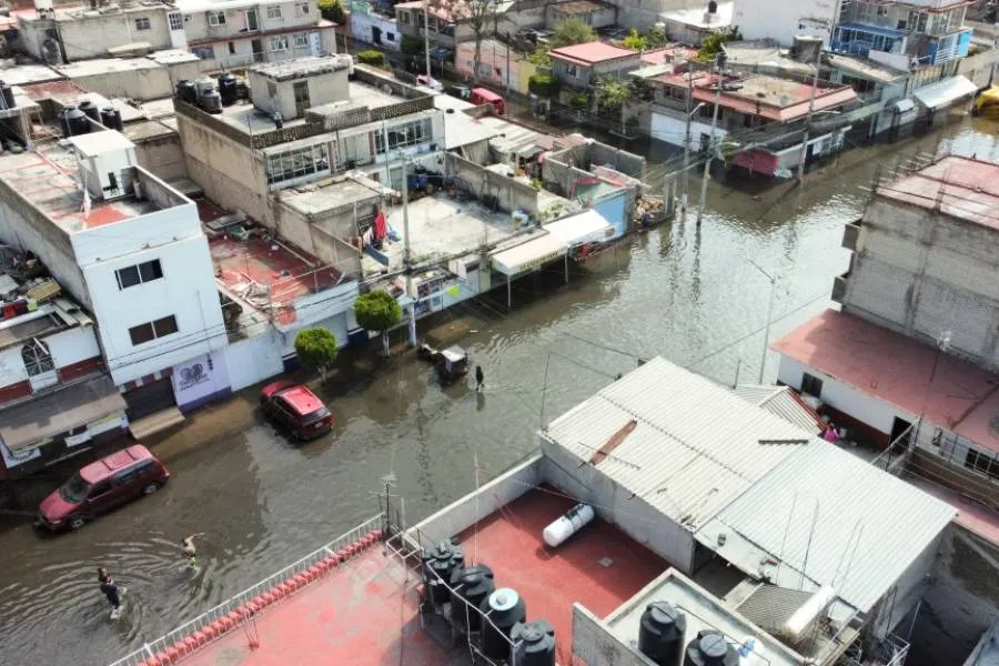 Vista áerea de colonias afectadas por las lluvias en la zona metropolitana del Valle de México