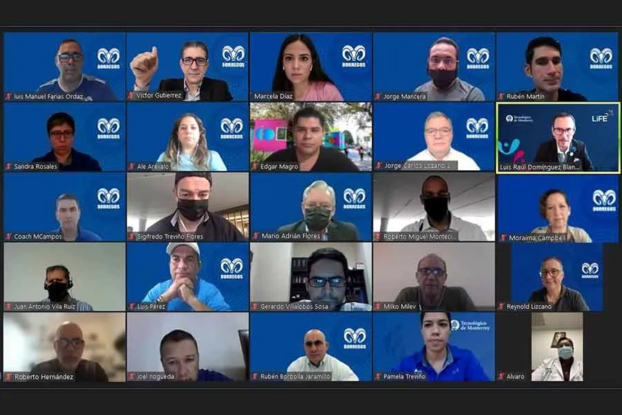 Formadores de Liderazgo y Vivencia durante la sesión virtual de bienvenida al nuevo semestre agosto-diciembre 2021