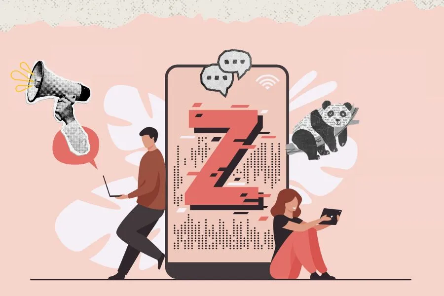 Imagen conceptual con dos jóvenes de la Gen Z y su activismo