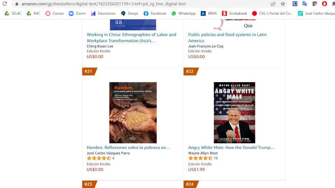 Libro sobre hambre y pobreza destaca en amazon.