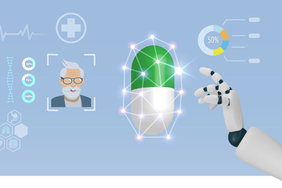 Ilustración tecnología de IA para diagnóstico