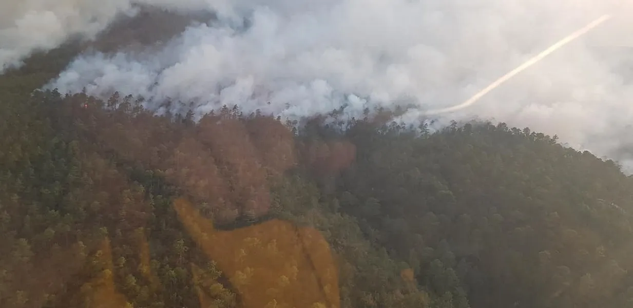 El incendio generado hace unos días ha afectado a la Sierra de Santiago, en Nuevo León.