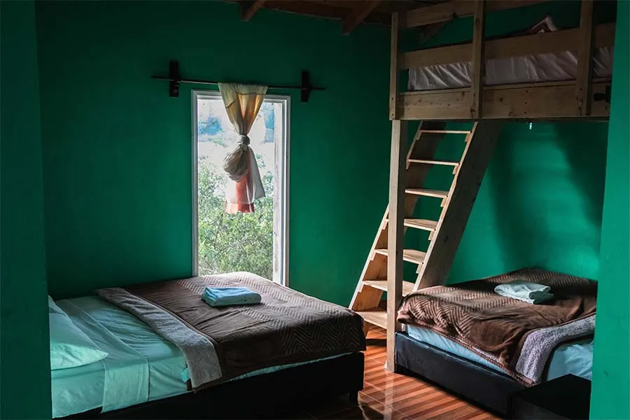 interior de las cabañas