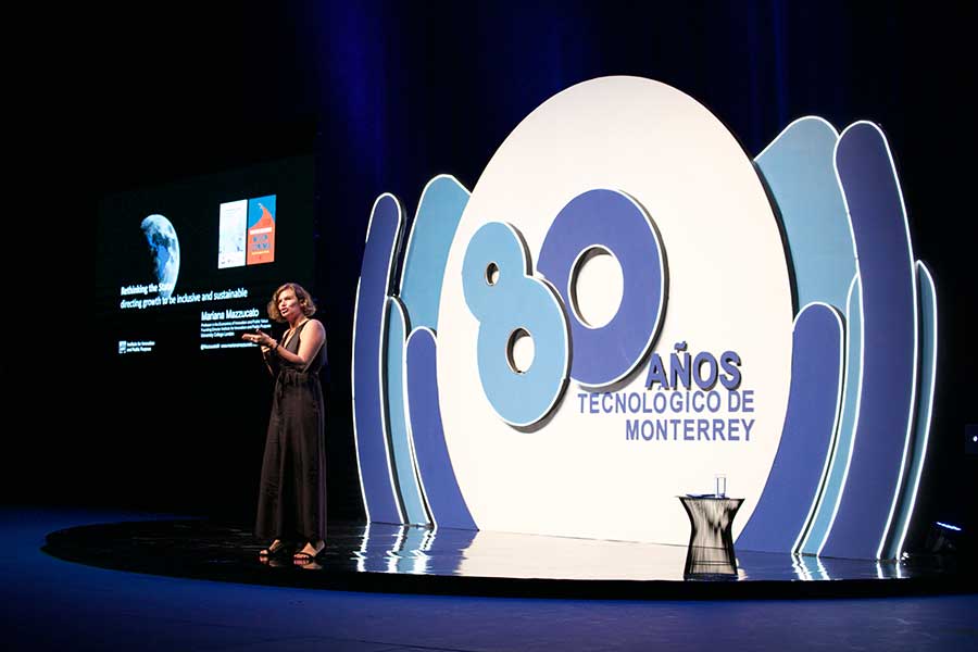 De nacionalidad estadounidense e italana, Mariana Mazzucato formó parte de las celebraciones por el 80 aniversario del Tec de Monterrey.