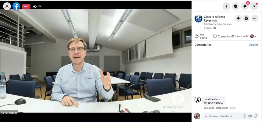 El filósofo alemán impartió la conferencia desde Alemania.