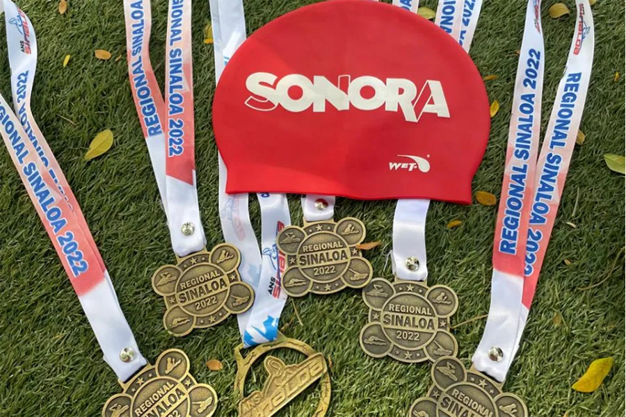 Medallas obtenidas por Nicole durante el Regional de Natación en Sinaloa 2022