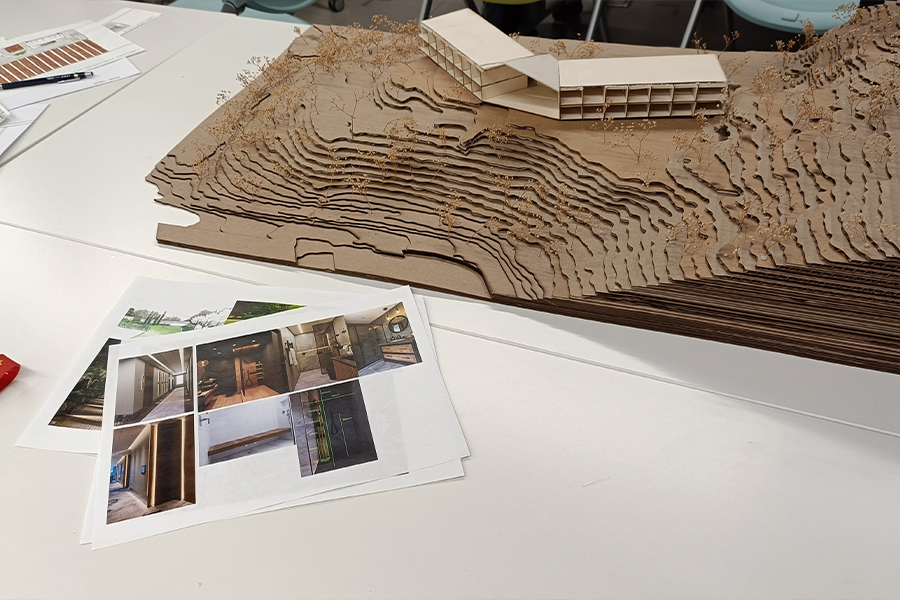 Maqueta del hotel.