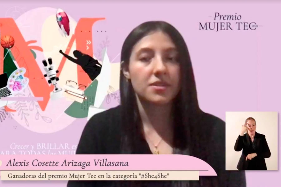 Alexis Arizaga  fue reconocida con el Premio Mujer Tec 2021