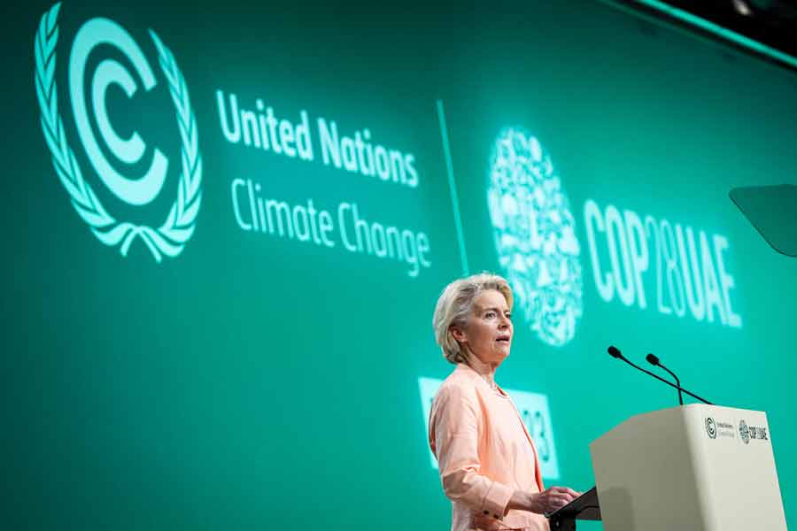 Úrsula Von Der Leyen, presidenta de la Comisión Europea, durante la reunión de la COP 28.