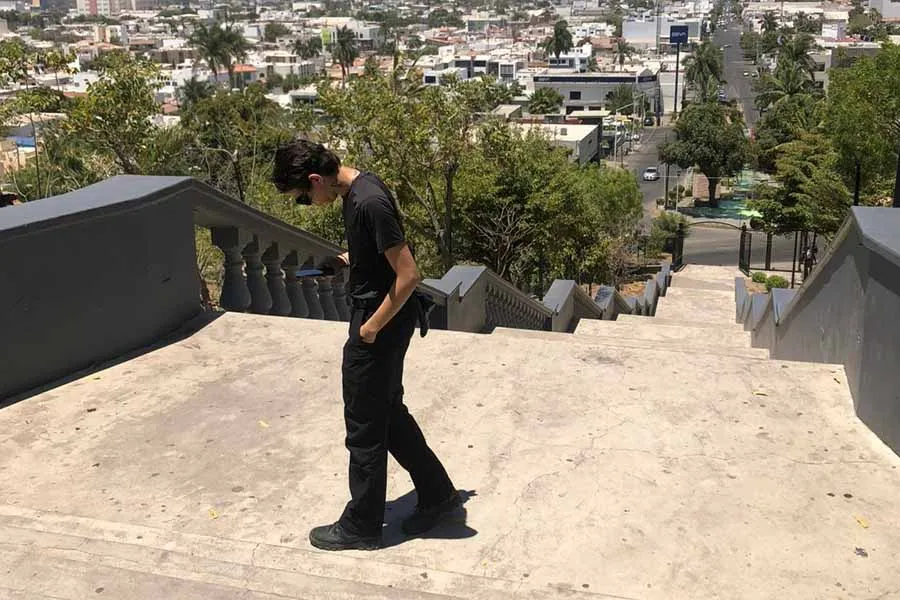 protagonista del corto durante las grabaciones