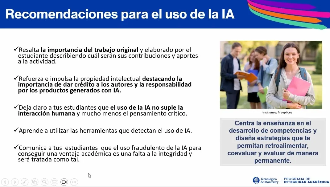 recomendaciones de uso de la IA