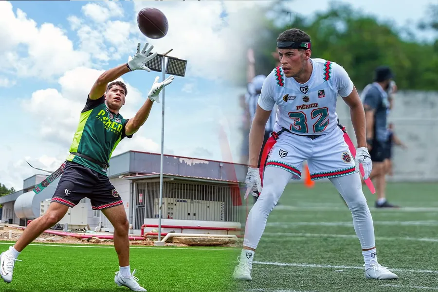 Saíd Ríos, alumno del Tec CCM, durante el Campeonato Continental de Flag Football en Panamá 2025.