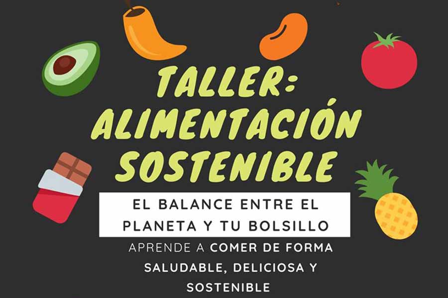 Flyer de Taller de comida sustentable que impartirá Tabatha
