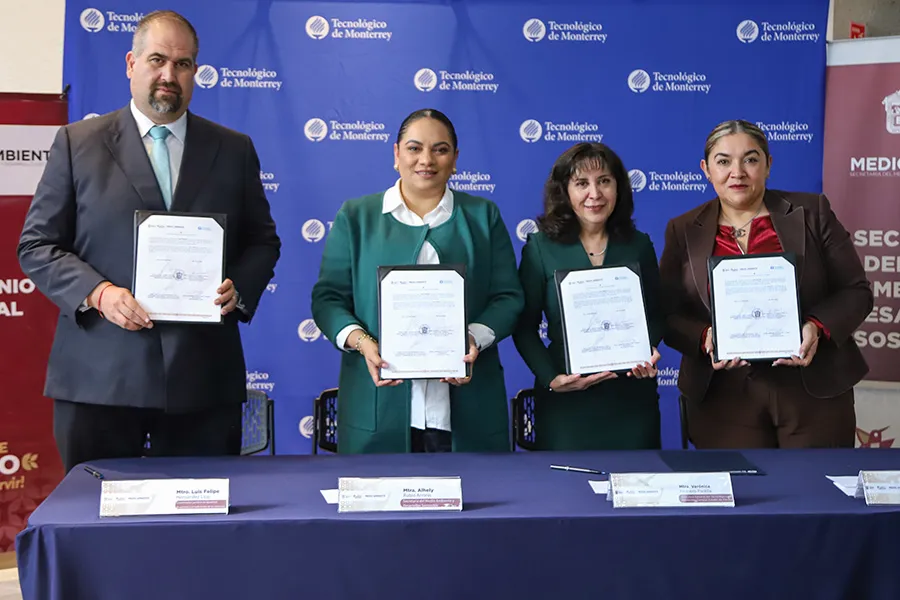 La firma del convenio se llevó a cabo dentro de las instalaciones del Tec campus Estado de México.