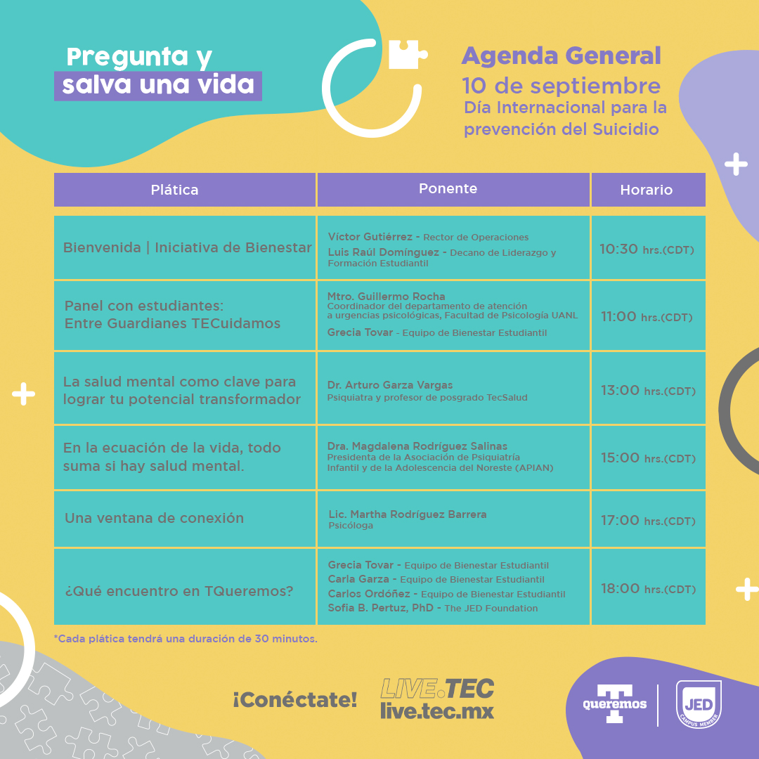 Agenda pláticas TQueremos