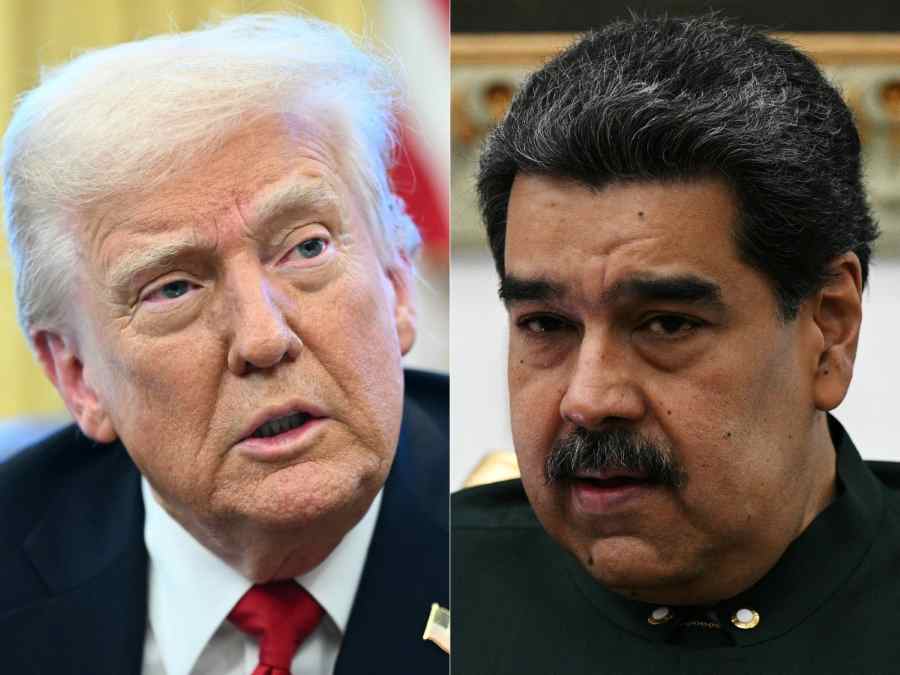 El presidente de EU, Donald Trump, y el presidente de Venezuela, Nicol&aacute;s Maduro. Foto: AFP