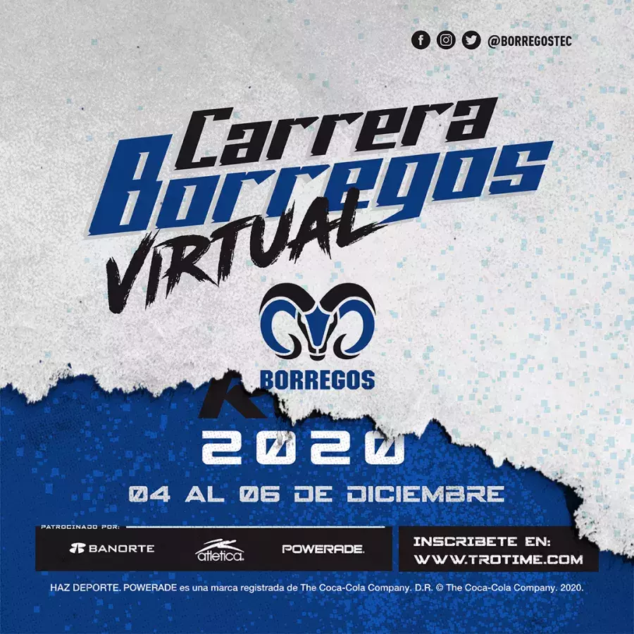 Carrera Borregos Virtual se llevará a cabo del 4 al 6 de diciembre