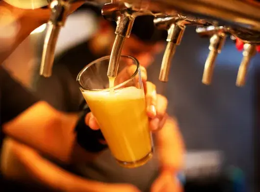 Proceso de servir cerveza en Cisne Negro