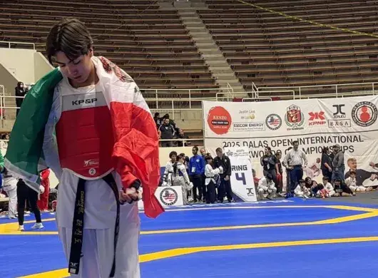 Leonardo Maldonado compitiendo en el Dallas Open Taekwondo 2025