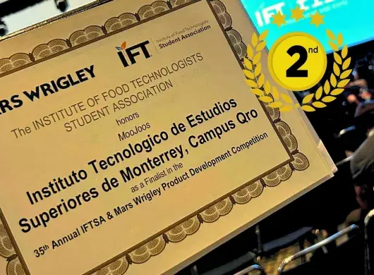 Estudiantes del Tec campus Querétaro obtuvieron el segundo lugar en el concurso internacional de desarrollo de productos IFTSA y Mars 2025