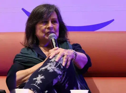 La escritora Laura Restrepo durante la Feria Interancional del Libro 2025
