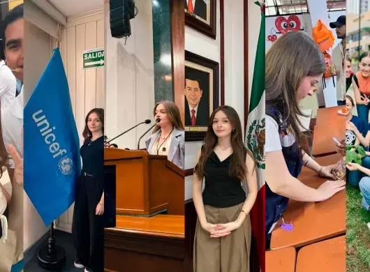 Dulce realizando activismo en diferentes momentos