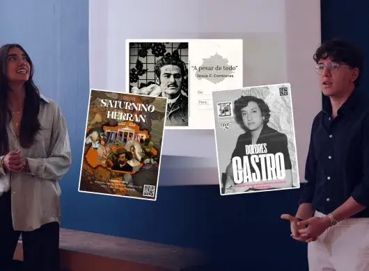 Estudiantes exponiendo su proyecto