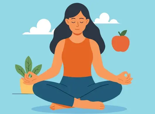 Ilustración mujer meditando