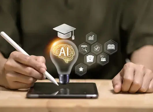 Persona usando una app en una tableta.