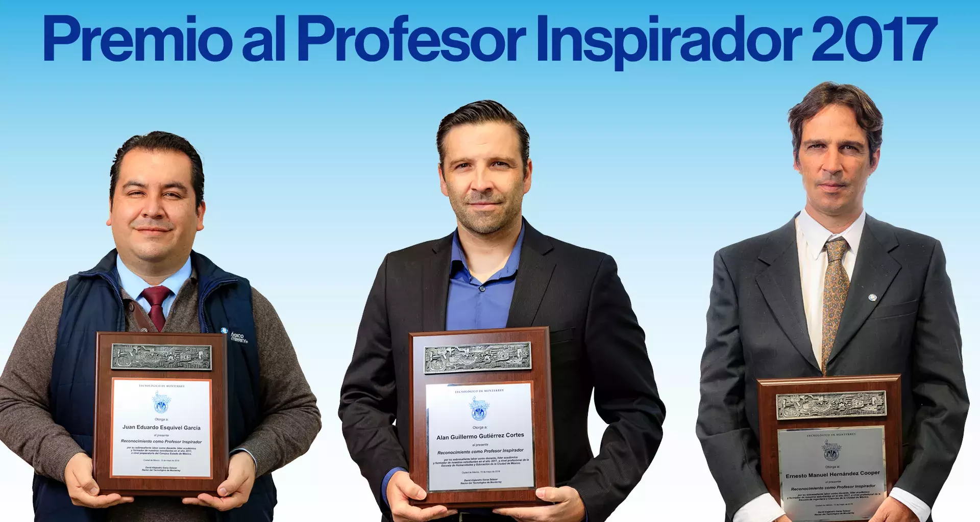 Ganadores del premio al Profesor Inspirador 2017.