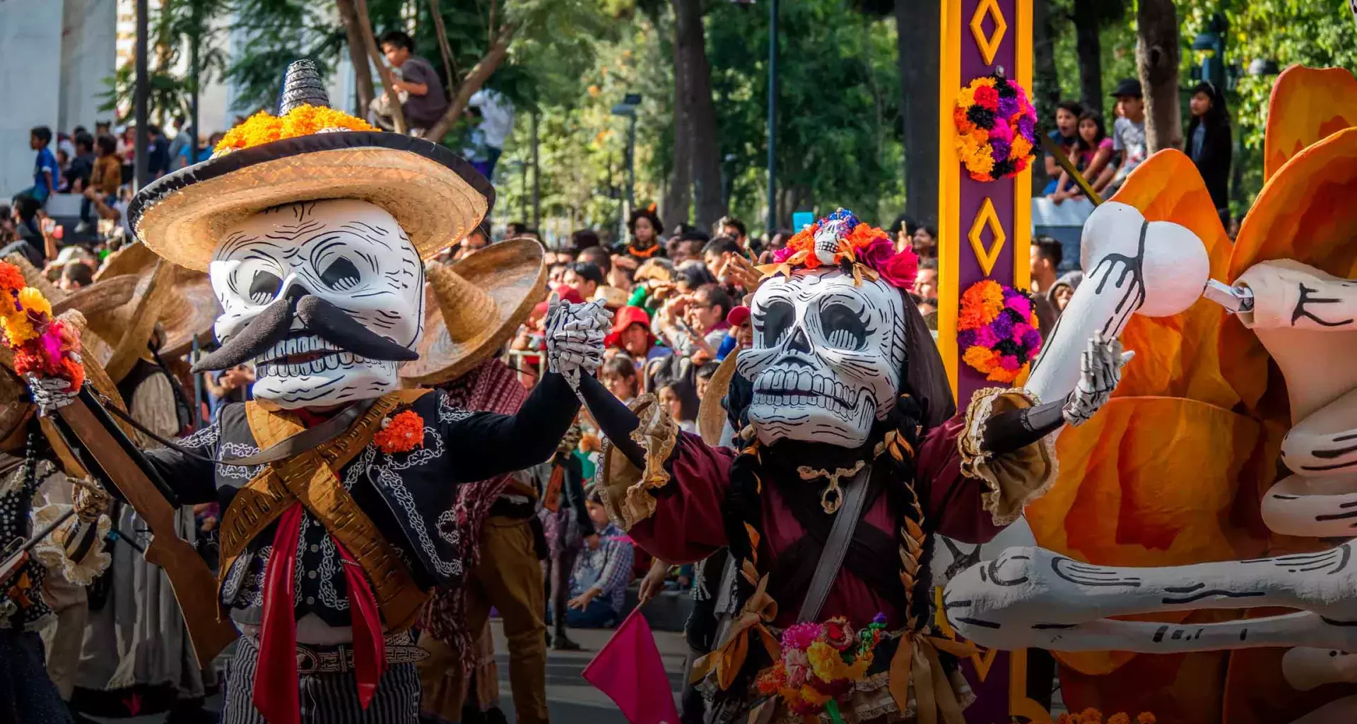 Fotografía desfile Día de Muertos en México